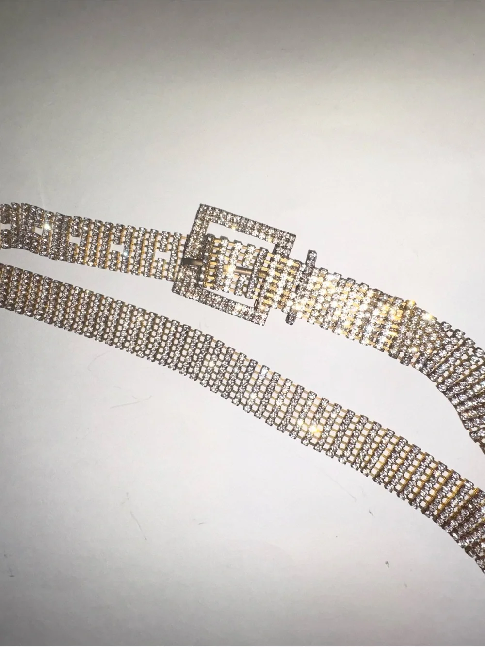 Gold style Rhinestone belt sparkle party 40”